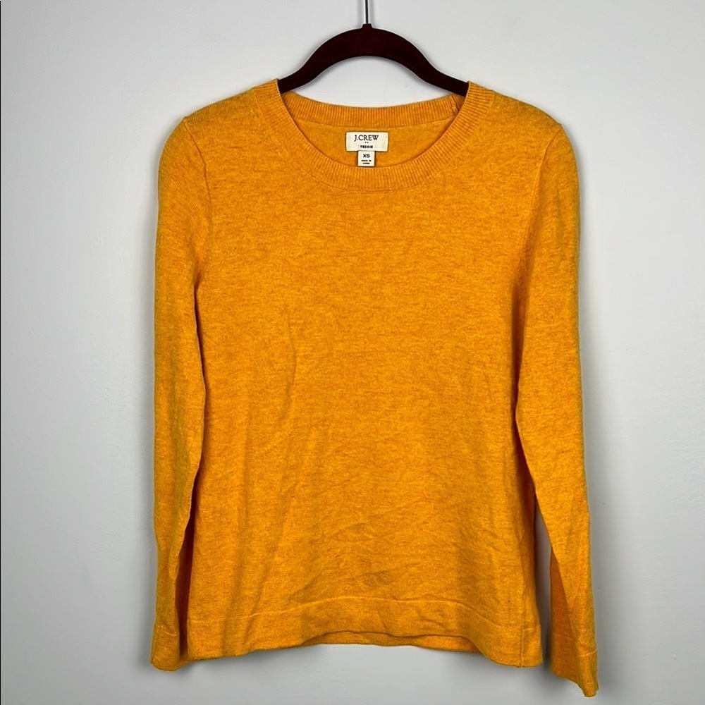 J Crew XS yellow Teddie cotton/ wool blend crewneck sweater